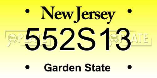 552S13 New Jersey License Plate