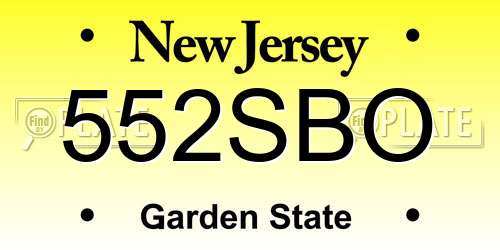 552SBO New Jersey License Plate