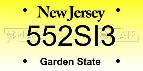 552SI3 New Jersey License Plate