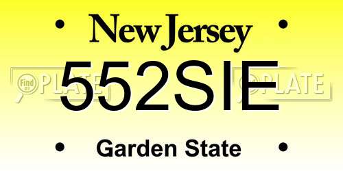 552SIE New Jersey License Plate