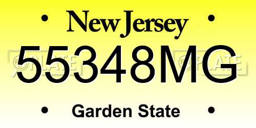 55348MG New Jersey License Plate