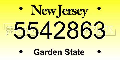 5542863 New Jersey License Plate