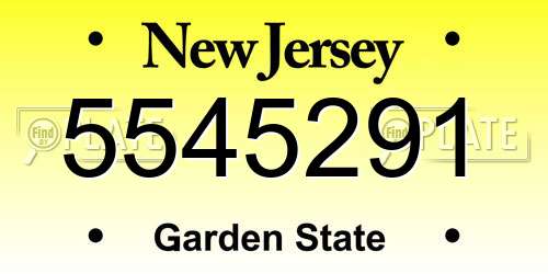 5545291 New Jersey License Plate