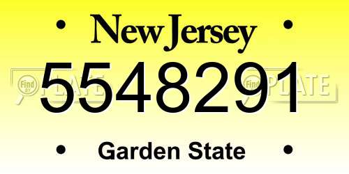 5548291 New Jersey License Plate