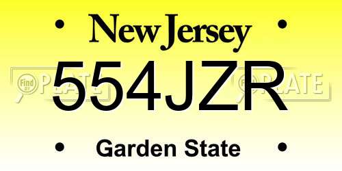 554JZR New Jersey License Plate