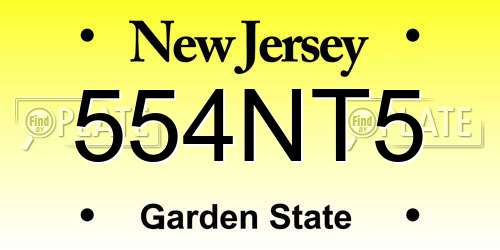 554NT5 New Jersey License Plate