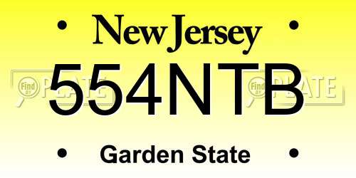 554NTB New Jersey License Plate