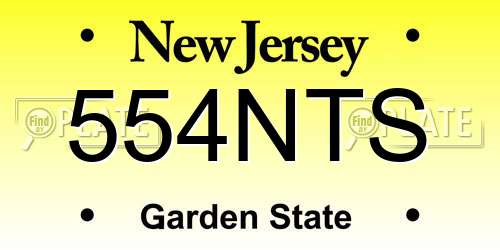 554NTS New Jersey License Plate
