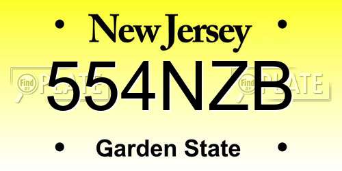 554NZB New Jersey License Plate