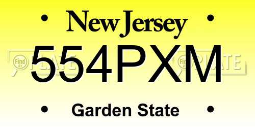 554PXM New Jersey License Plate