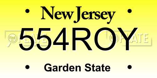 554ROY New Jersey License Plate