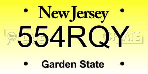 554RQY New Jersey License Plate