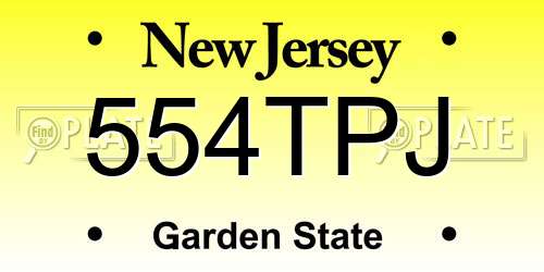 554TPJ New Jersey License Plate
