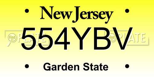 554YBV New Jersey License Plate