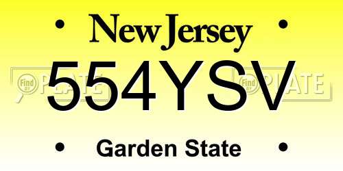 554YSV New Jersey License Plate