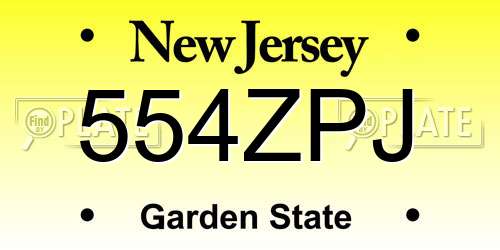 554ZPJ New Jersey License Plate