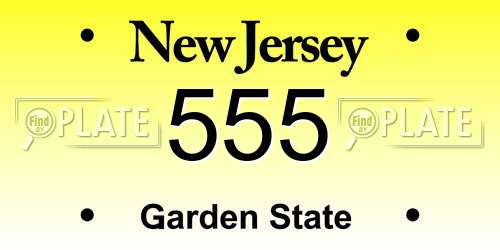 555 New Jersey License Plate