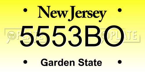 5553BO New Jersey License Plate