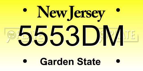 5553DM New Jersey License Plate