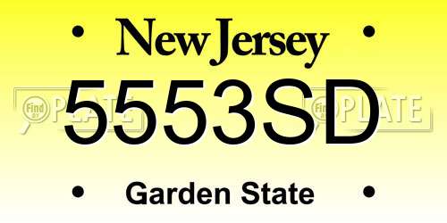 5553SD New Jersey License Plate