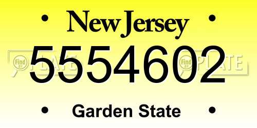 5554602 New Jersey License Plate