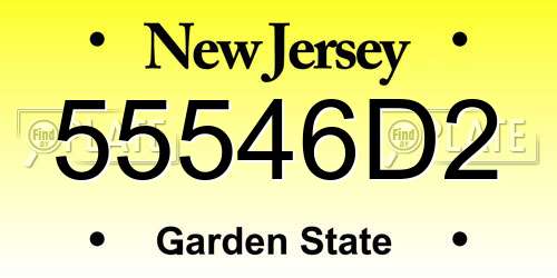 55546D2 New Jersey License Plate