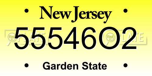 55546O2 New Jersey License Plate