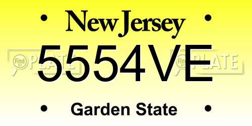 5554VE New Jersey License Plate