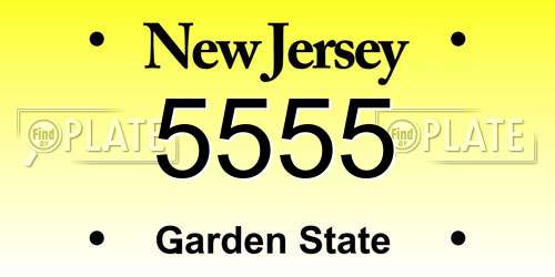 5555 New Jersey License Plate