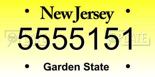 5555151 New Jersey License Plate