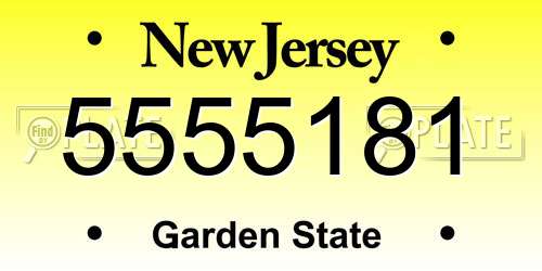 5555181 New Jersey License Plate