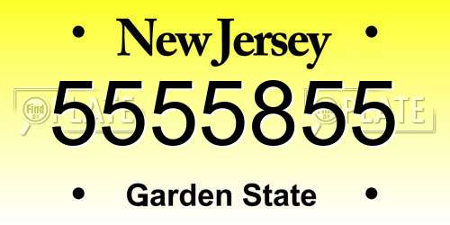 5555855 New Jersey License Plate