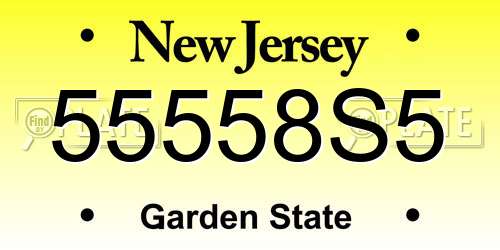 55558S5 New Jersey License Plate
