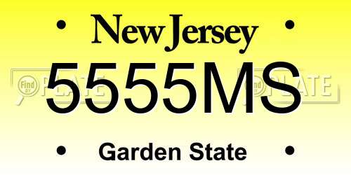 5555MS New Jersey License Plate