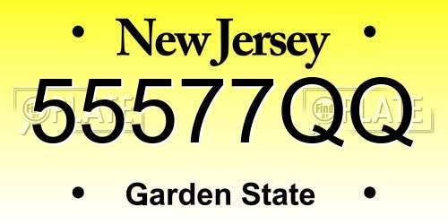 55577QQ New Jersey License Plate