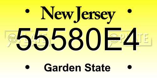 55580E4 New Jersey License Plate