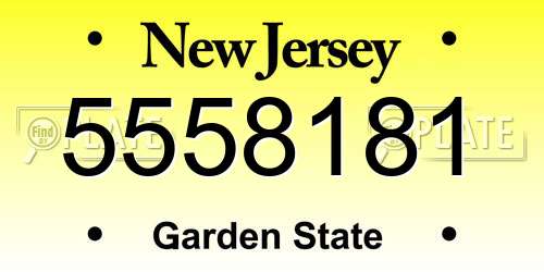 5558181 New Jersey License Plate