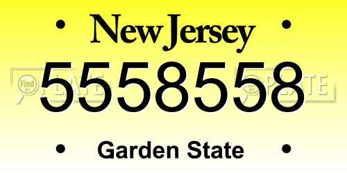 5558558 New Jersey License Plate