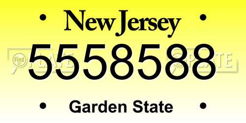 5558588 New Jersey License Plate