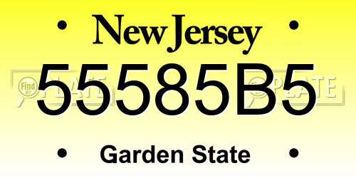 55585B5 New Jersey License Plate