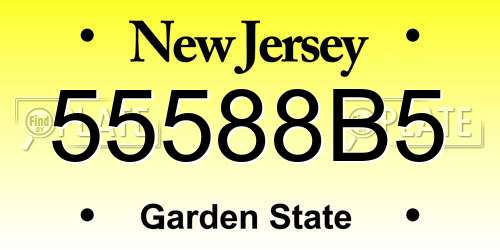 55588B5 New Jersey License Plate