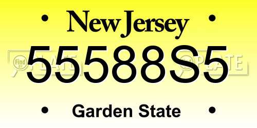 55588S5 New Jersey License Plate