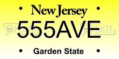 555AVE New Jersey License Plate