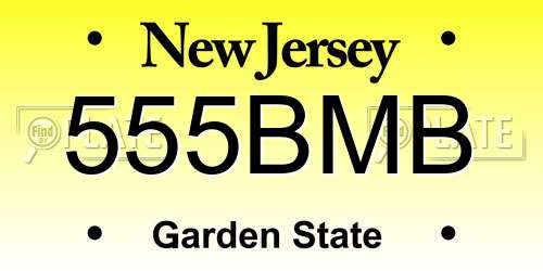 555BMB New Jersey License Plate