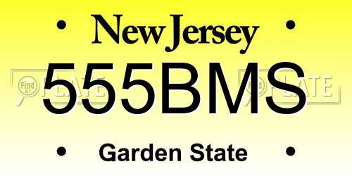 555BMS New Jersey License Plate