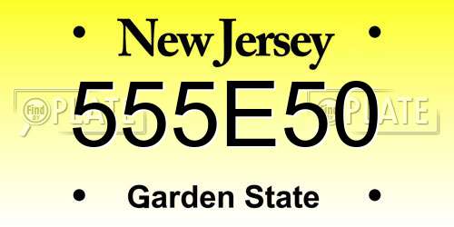 555E50 New Jersey License Plate