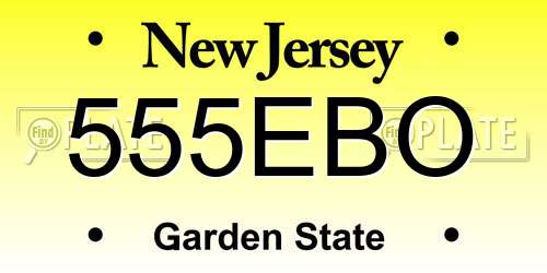 555EBO New Jersey License Plate