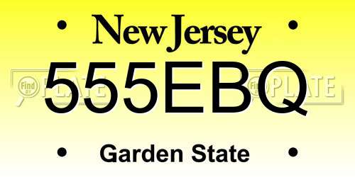 555EBQ New Jersey License Plate