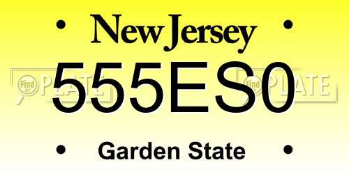 555ES0 New Jersey License Plate
