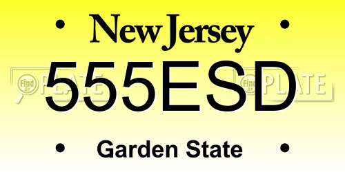 555ESD New Jersey License Plate